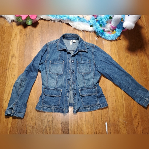 St. John's Bay Stretch Blue Jean Jacket - Picture 3 of 9